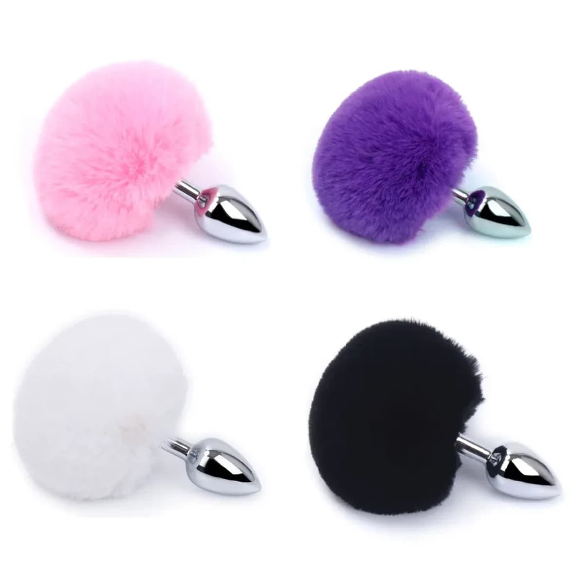 Plug Anal em Metal 7cm com Pompom