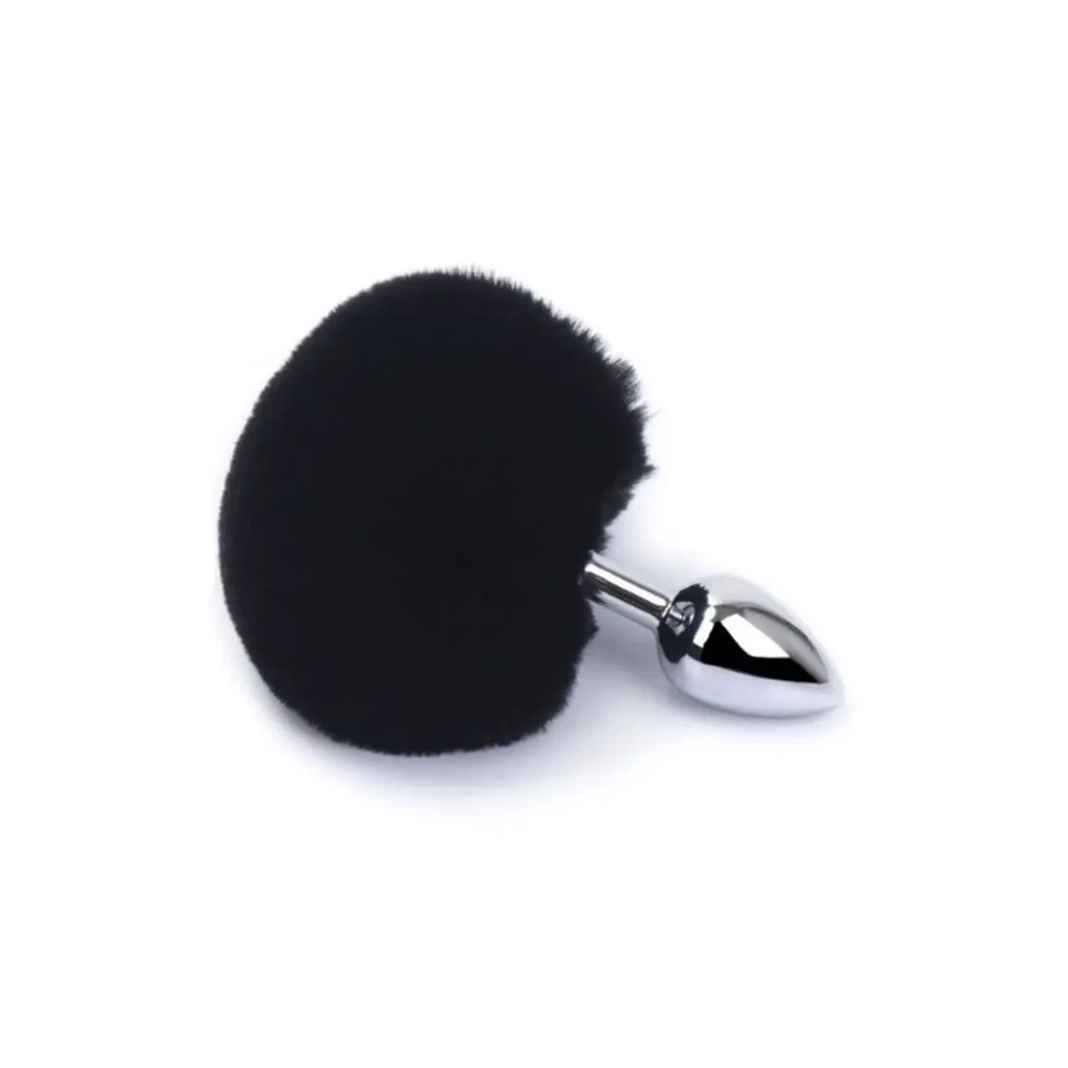 Plug Anal em Metal 7cm com Pompom - detalhe