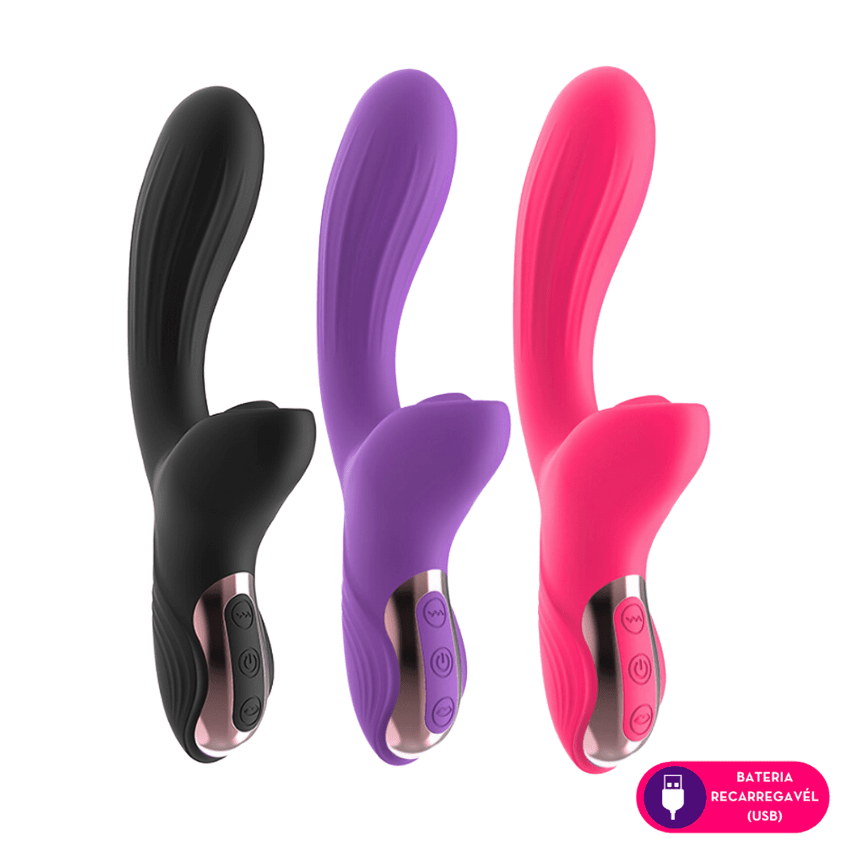 VIBRADOR PONTO G COM ESTIMULADOR CLITORIANO - MVS1155