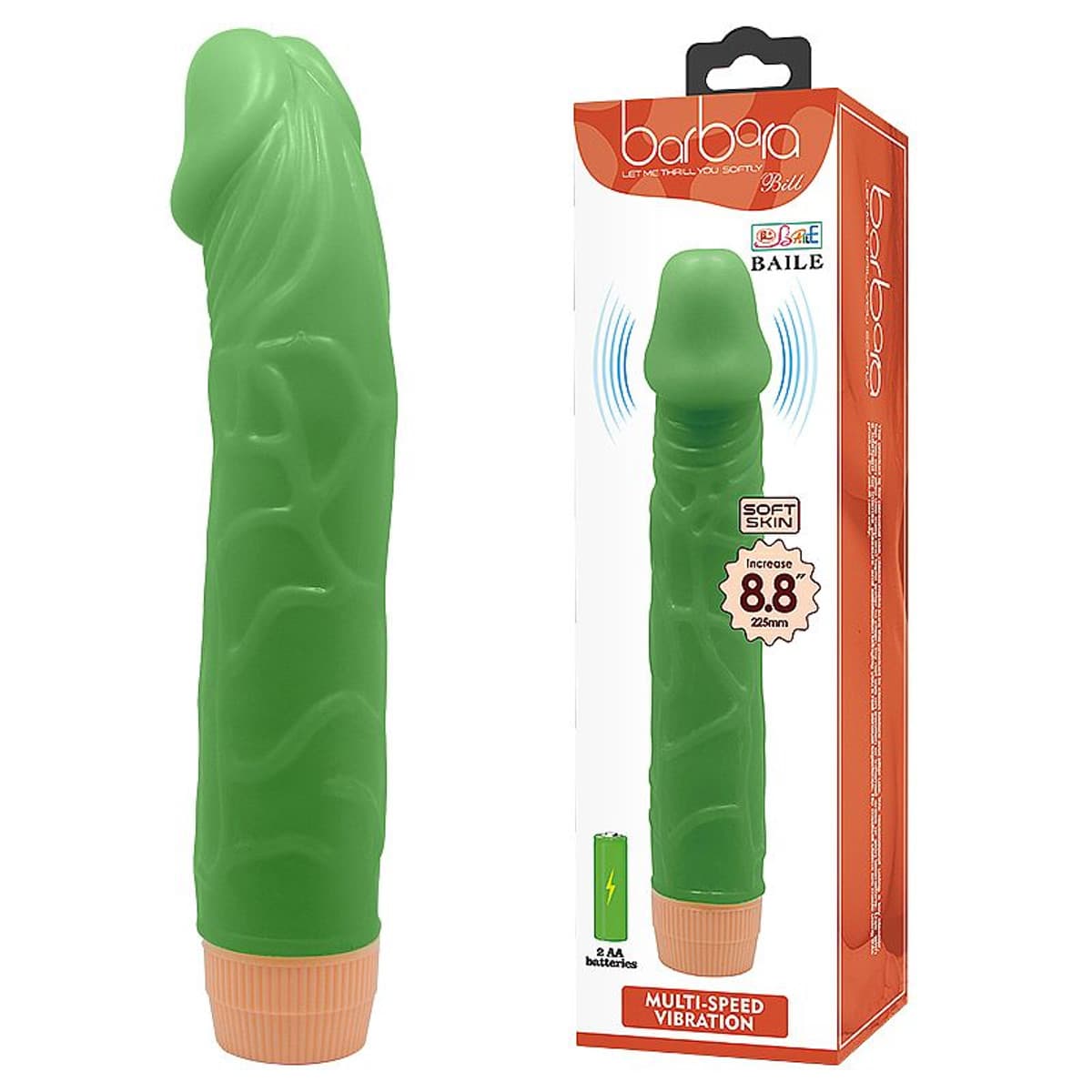Prótese Realístico com Vibro em Silicone - Verde