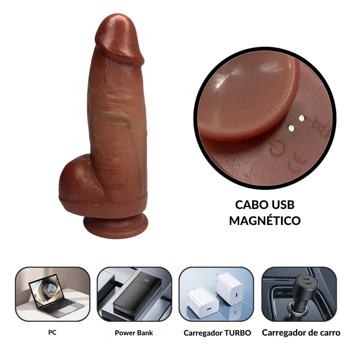 Prótese peniana vai e vem com aquecimento e controle remoto (16cm) MLVP3623LQ - detalhe